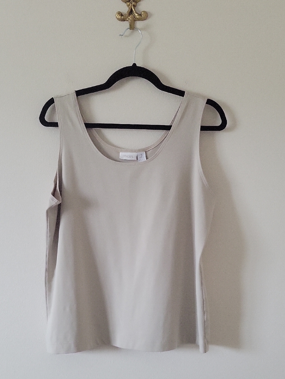 Set of TWO Chico's Microfiber Tank Tops Brown Tan Size XL - Picture 3 of 7